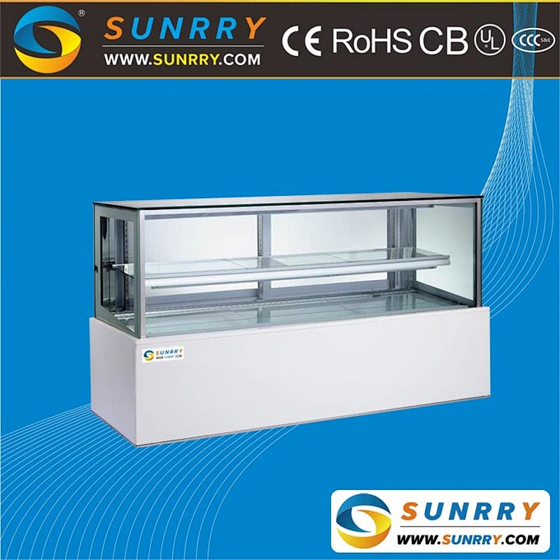 High quality commercial glass display cake showcase safety glasses with heater