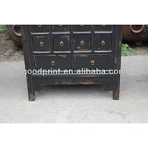 Chinese antique black medical cabinet