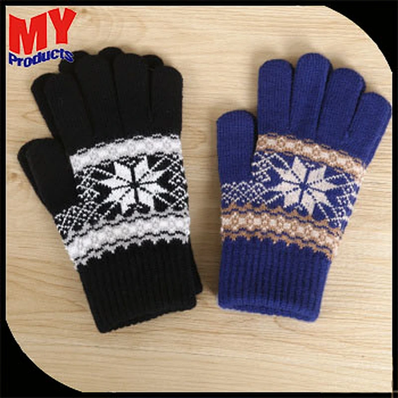 Ordinary keep warm snowflake striped gloves