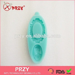 Beautiful lady face fondant silicone mold / cake decoration mold /silicone waffle mould