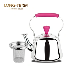 L21080502 Mirror Polishing Non-Electric Double Bottom Stainless Steel whistling tea kettle