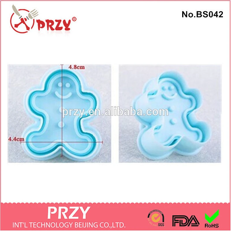 Plastic embossing christmas shaped cookie cutter