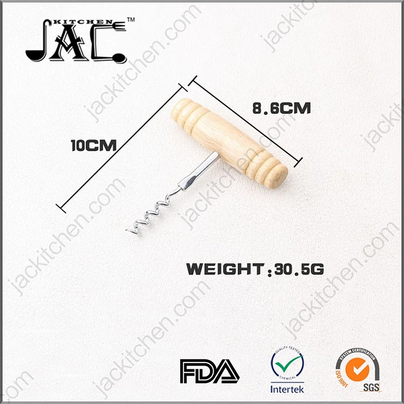 High Quality Stainless Steel Wine Corkscrew with Wood Handle