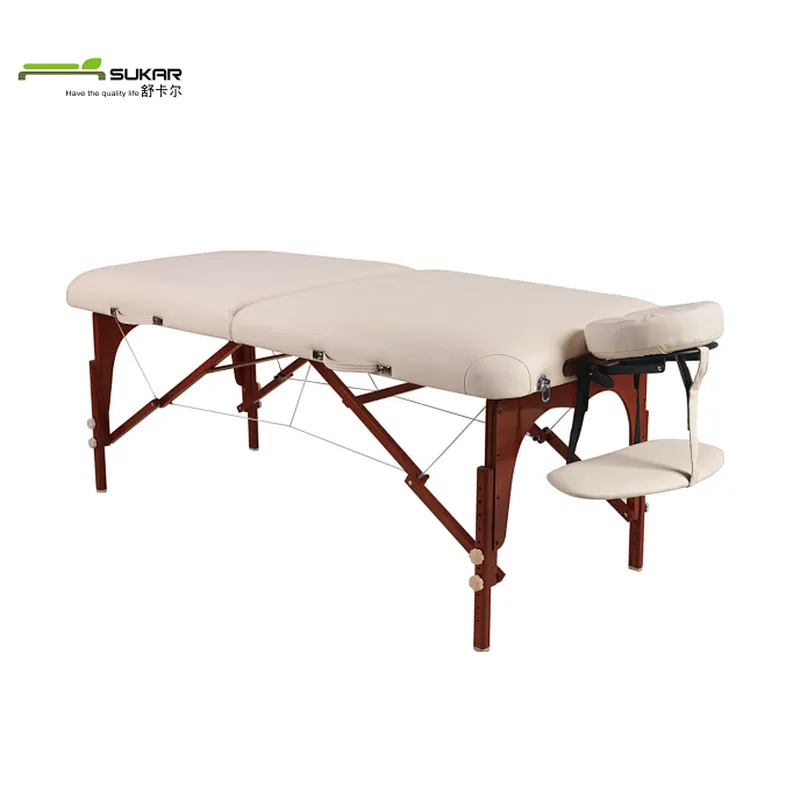 High density foam and High-grade carry bag of Wooden portable massage table