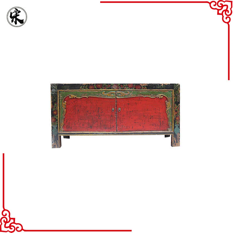 beijing chinese antique rustic wood painted furniture