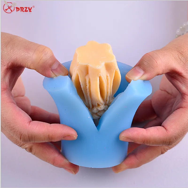 Creative 3d Silicone Candle Mold Vase Shape Handmade Crafts Resin Clay Soap Molds