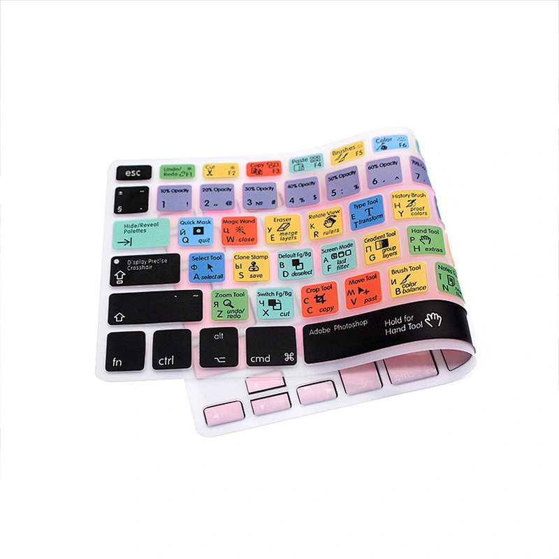 Wholesale Durable Customized Ado be Photo shop PS Functional Silicone laptop with russian keyboard Skin For Mac book