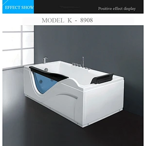 Low price acrylic and tempered glass bathtub whirlpool massage hot tub