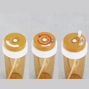 2017 new style cola plastic mug with straw to home and outside