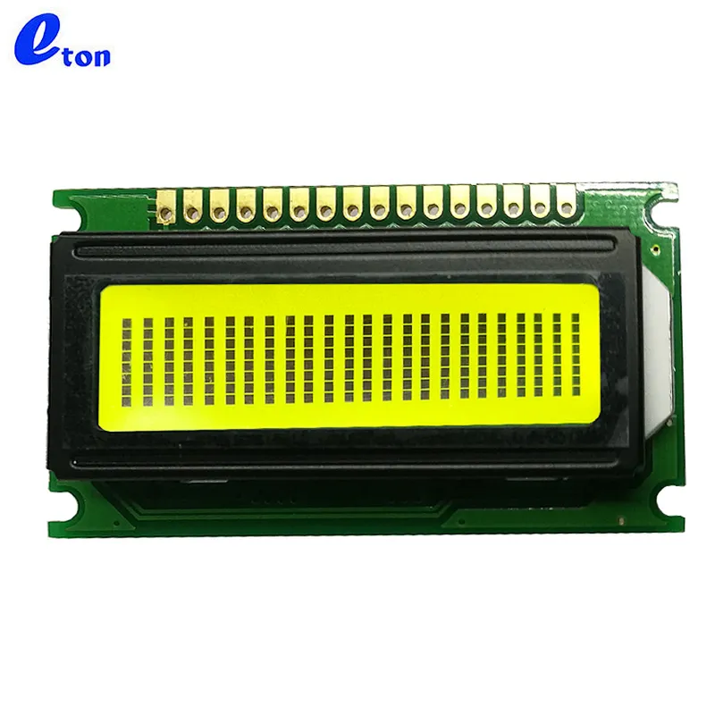 custom 8x1 0801 yellow-green alphanumeric dot matrix lcd module