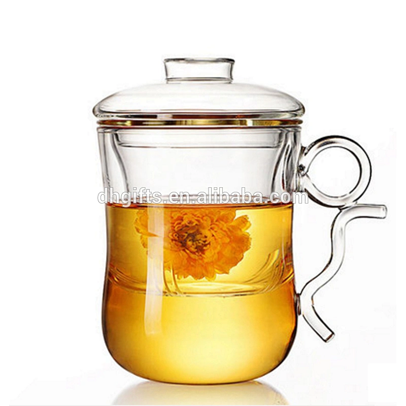 2018 Ring handle borosilicate glass tea pot with filter and lid for birthday gifts