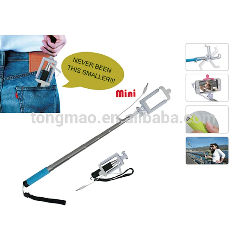 Universal For Outdoor Activities Telescopic Silicone Handle Cover mini cable Selfie Stick