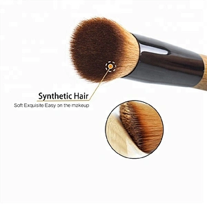 Wooden Handle Professional Human Hair Makeup Brush Customized Logo Foundation Powder Make Up Brush Set For Travel