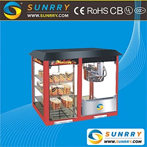Popcorn vending machine with 12 oz and warming showcase CE approved commercial popcorn making machine