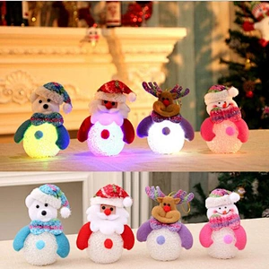 Free Sample Unique Christmas Decoration Gift Snowman Luminous EVA Small Night Light Christmas Tree Crafts Pendant