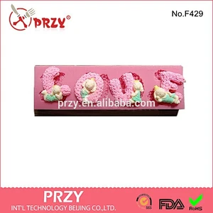 Love words and rabbit silicone fondant mold, silicone cake mold