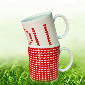 fashion design love heart ceramic coffee mug high quality travel mug  durable coffee cup for home and office