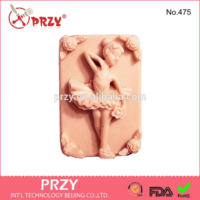 S475 PRZY Handmade Female ballet silicone soap mold