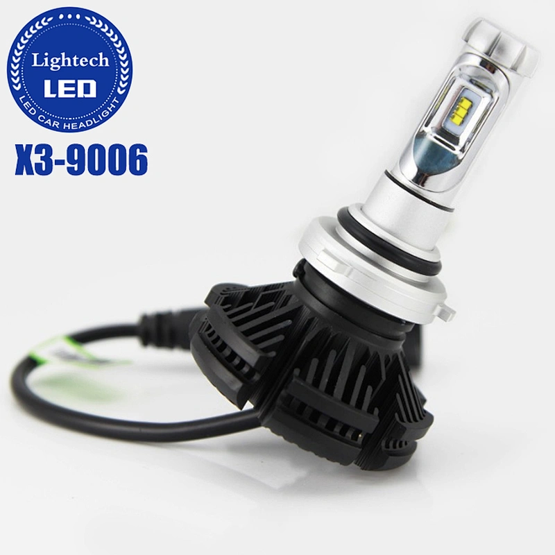 Automotive LED headlight High Power 50W Fanless 3 Color Headlights HB4 9006 Led Headlight Kits