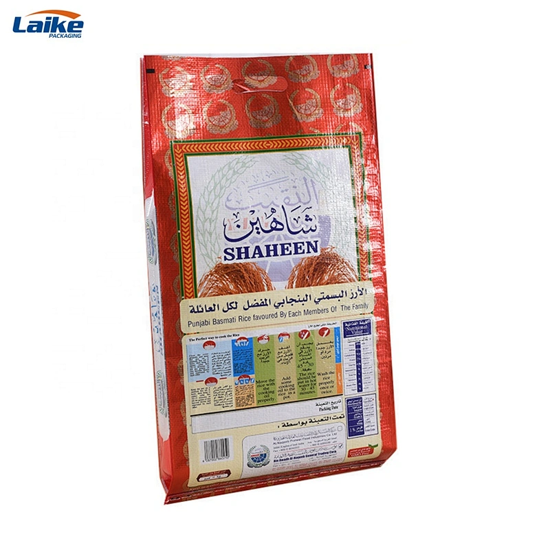 25kg 50kg plastic woven rice packing bag, laminated pp woven rice sack, 50kg transparent  rice bag for sale