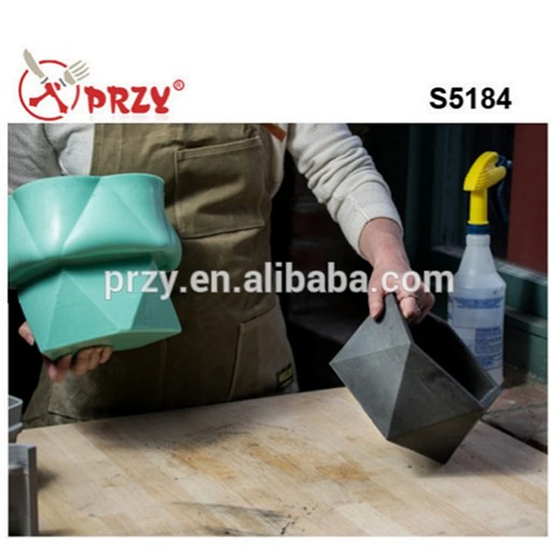S5184 Silicone concrete Mold cement Reusable Mould 3D vase and planters silicone molds for concrete planter making