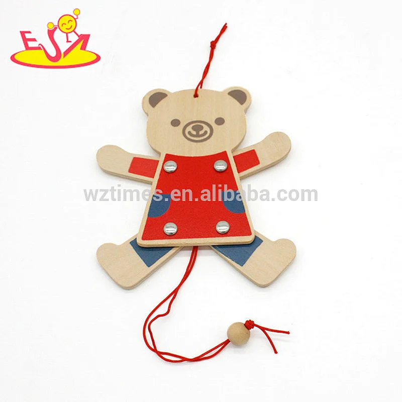 New design toddlers educational wooden puppet on a string W01A311