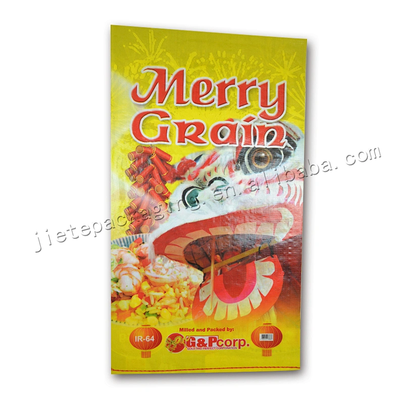 Wholesale customized transparent plastic laminated pp woven rice bag