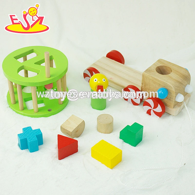 Wholesale best sale hedgehog shaped wooden pull blocks car toy high quality wooden pull blocks car toy W05B159