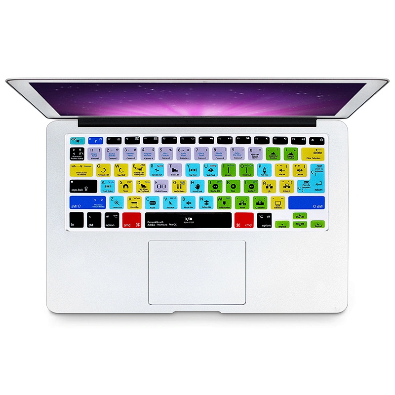 Premiere Pro CC oem hotkeys keyboard covers Spanish Language custom silicone keyboard cover For mac laptop