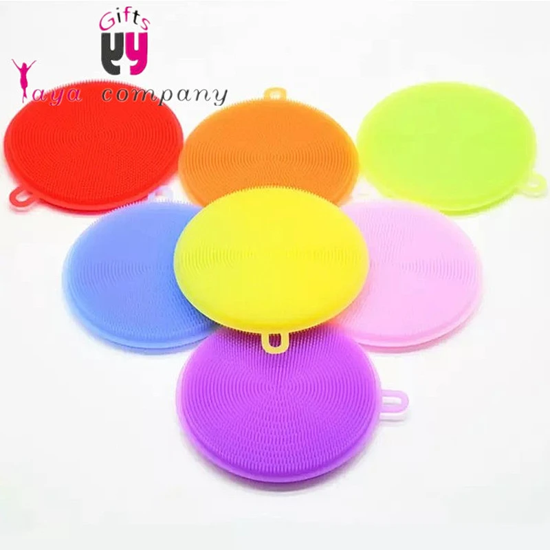 Oval shaped Soft food grade silicone cleaning dish brush