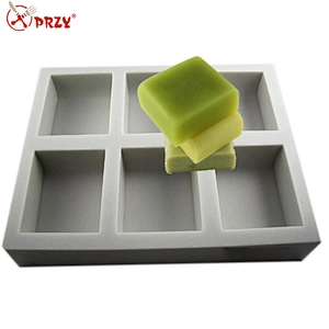 Square shape 6 hole soap molds silicone molds for soap making DIY toast soap loaf mold