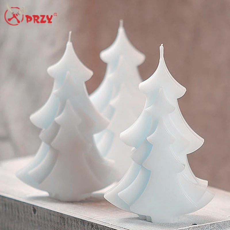 Creative 3d Christmas Tree shaped candle mold silicone DIY handmade soap silicone molds
