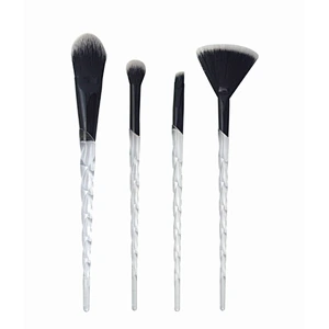 Cosmetics tools professional makeup brush set 7 pcs transparent handle synthetic hair makeup brushes
