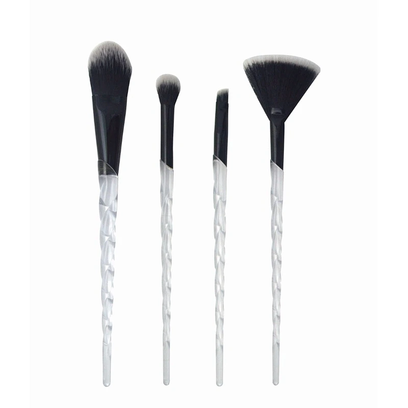 Cosmetics tools professional makeup brush set 7 pcs transparent handle synthetic hair makeup brushes