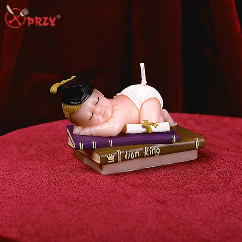 PRZY 3D sleeping baby candle silicone mold DIY doctor Baby rubber soap molds