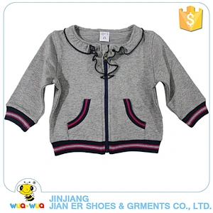 New design autumn thin long sleeve no hood baby girl cotton coat