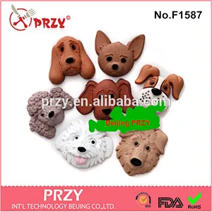 2015 hotsale sugarcraft mulit dog heads silicone molds for cake decorating