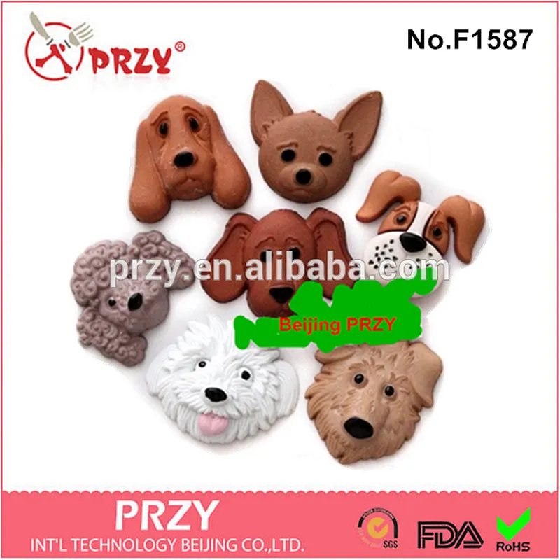 2015 hotsale sugarcraft mulit dog heads silicone molds for cake decorating