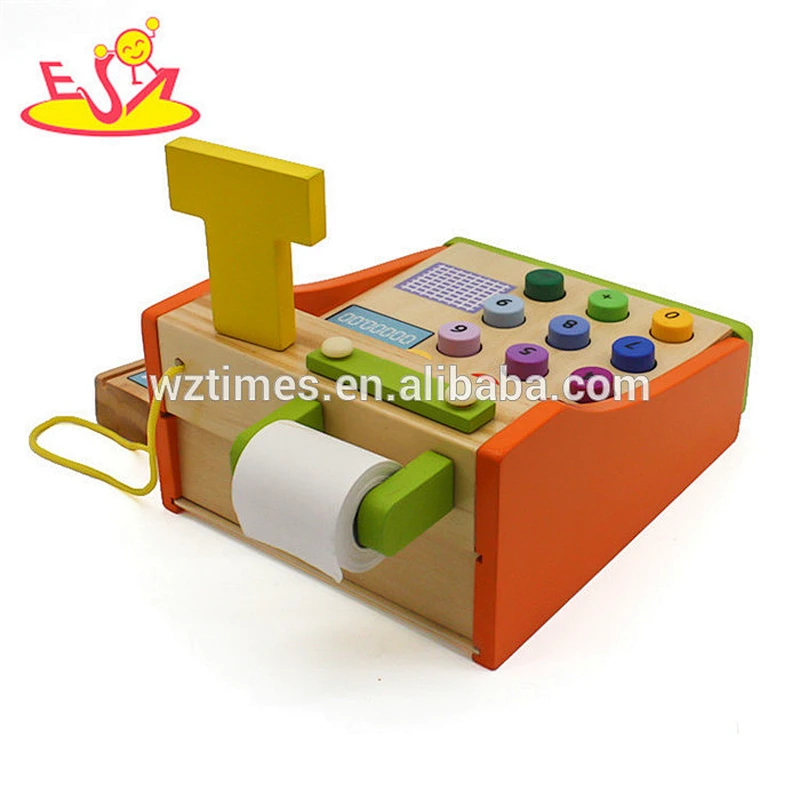 new fashion baby wooden cash register toy interesting kids wooden cash register toy for wholesale W10A063