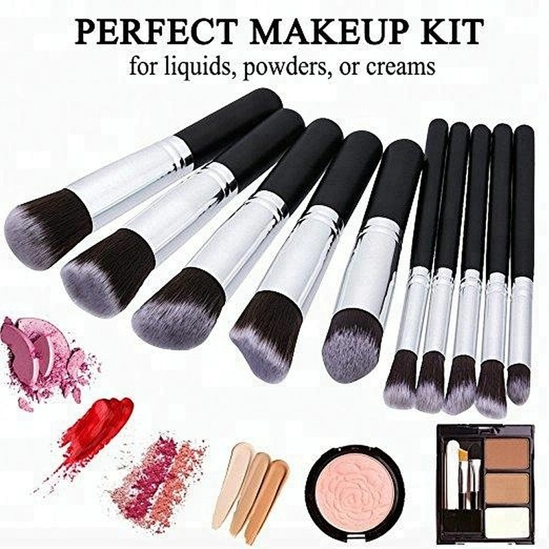 10 Pc private label makeup brush sponge kit