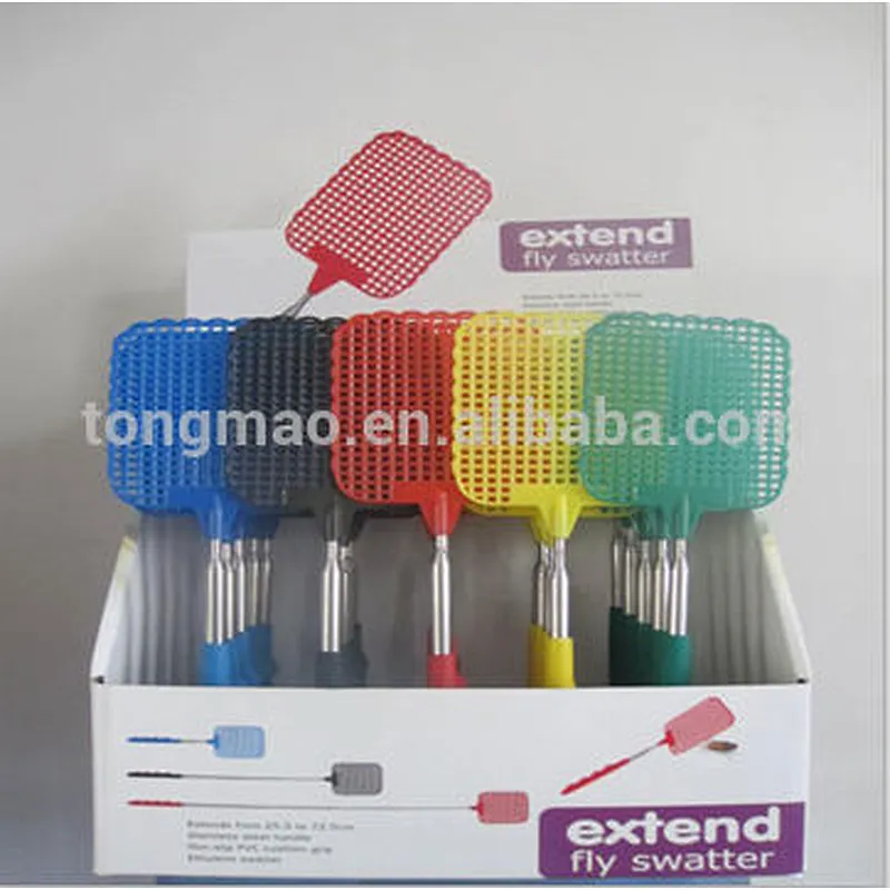 Telescopic Handheld PVC Cushion Grip Fly Swatter