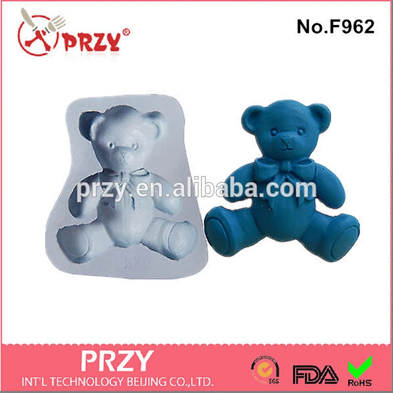 lovely bear silicone fondant mold for cake decorating