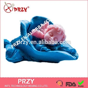 Sleeping angel in flower 3D soap mold