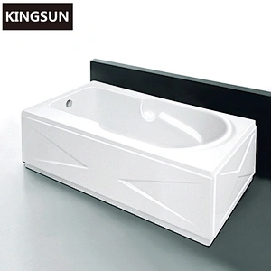 K-3306 Rectangle Acrylic Chinese Soaking Tub 2 Sided Skirt Bathtub