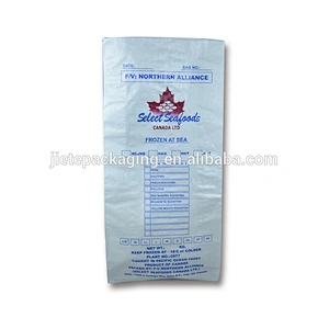 PP woven bag for packing frozen seafoods with printing
