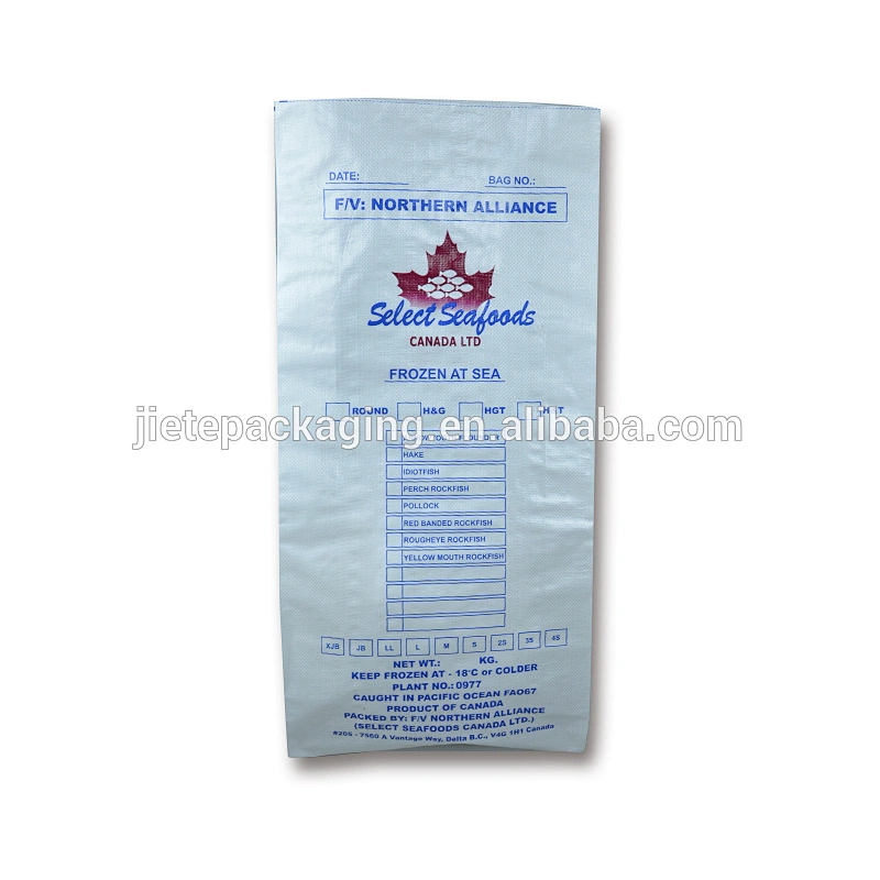 PP woven bag for packing frozen seafoods with printing