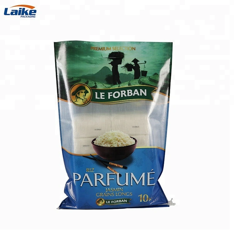 Bopp laminated pp woven bag rice,10kg basmatic rice packing bags for sale