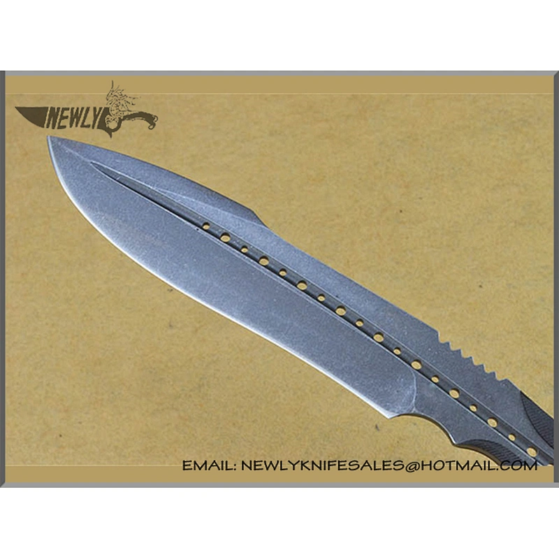 Good Quality G10 Handle Granite-wash Blade D2 Steel Tactical Knife Rescue Cutter