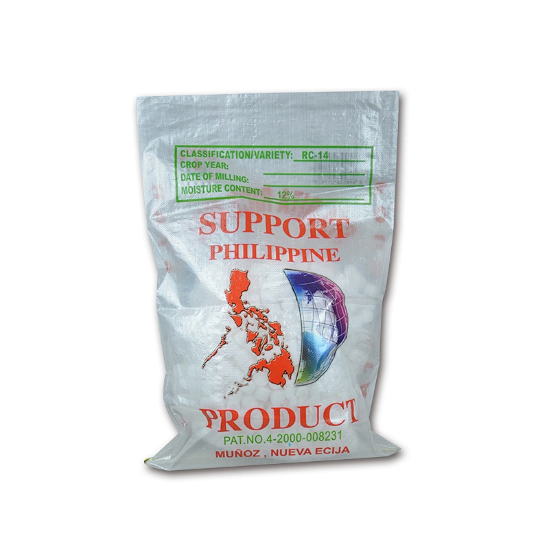 Custom wholesale 25kg transparent white plastic printed pp woven bag
