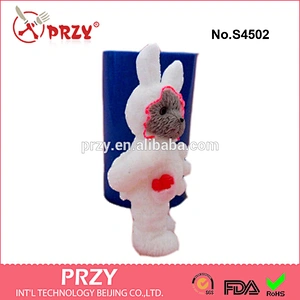 S4502 Teddy bear wearing a rabbit suit mold for soap/candle,silicone teddy bear soap mold,animal silicone mold